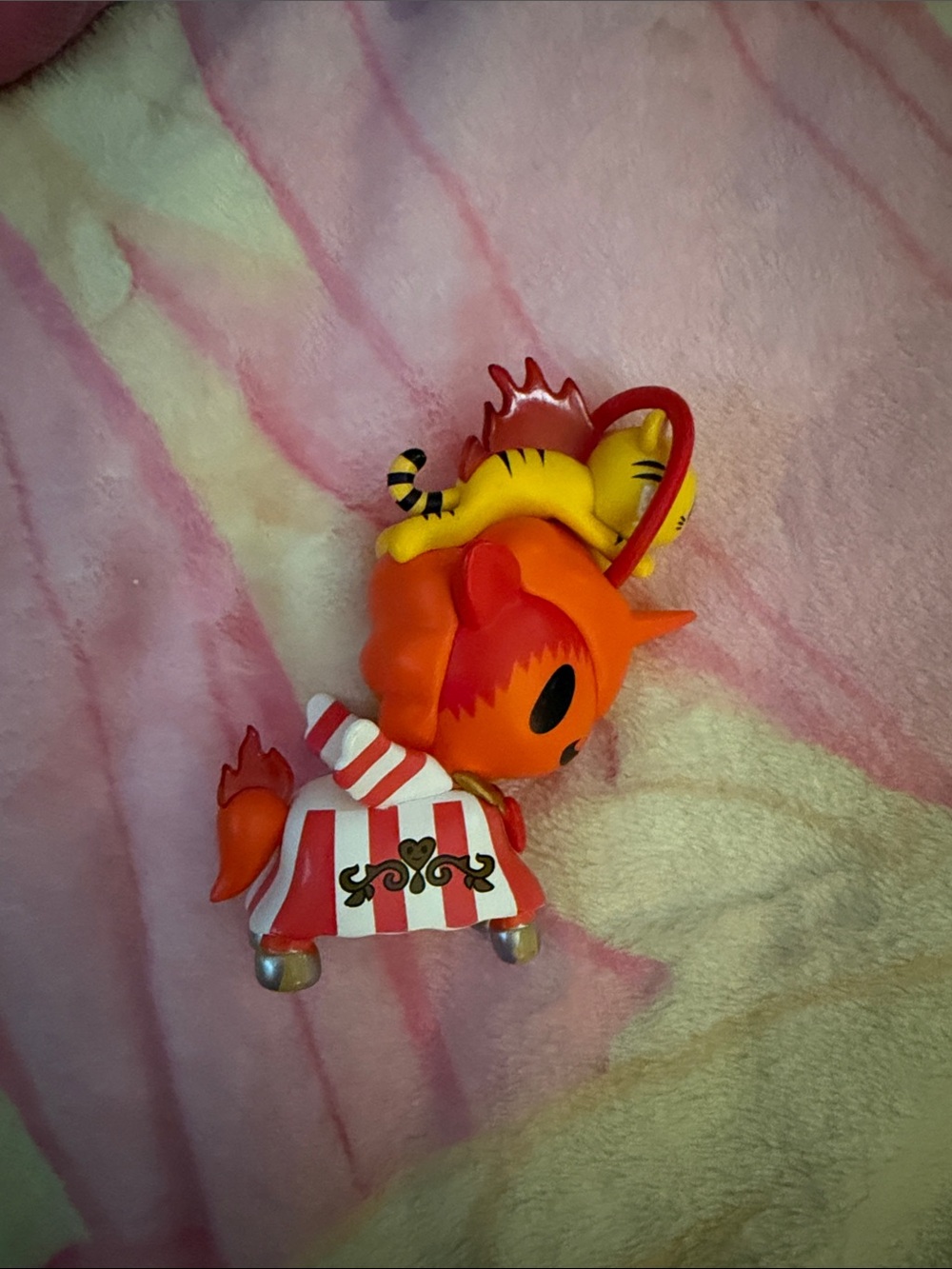 tokidoki Orange and Red Fire ring leader Unicorn Figure